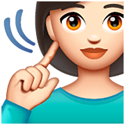Emoji 🧏🏻‍♀️ Donna Con Problemi Di Udito: Carnagione Chiara su WhatsApp 2.23.2.72.