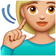 Emoji 🧏🏼‍♀️ Donna Con Problemi Di Udito: Carnagione Abbastanza Chiara su WhatsApp 2.23.2.72.