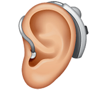 Ohr mit Hörhilfe: mittelhelle Hautfarbe WhatsApp 2.23.2.72.