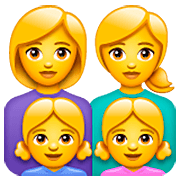 👩‍👩‍👧‍👧 Emoji Familia: Mujer, Mujer, Niña, Niña en WhatsApp 2.23.2.72.