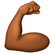 💪🏾 Emoji Bíceps: Pele Morena Escura na WhatsApp 2.23.2.72.