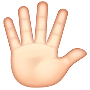 🖐🏻 Emoji Mão Aberta Com Os Dedos Separados: Pele Clara na WhatsApp 2.23.2.72.