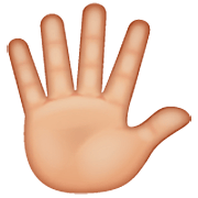🖐🏼 Emoji Hand mit gespreizten Fingern: mittelhelle Hautfarbe WhatsApp 2.23.2.72.