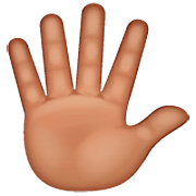 Hand mit gespreizten Fingern: mittlere Hautfarbe WhatsApp 2.23.2.72.