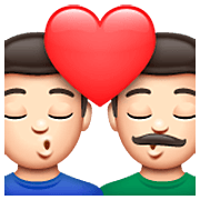 Emoji 👨🏻‍❤️‍💋‍👨🏻 Bacio Tra Coppia - Uomo: Carnagione Chiara, Uomo: Carnagione Chiara su WhatsApp 2.23.2.72.