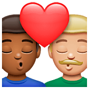 Emoji 👨🏾‍❤️‍💋‍👨🏼 Bacio Tra Coppia - Uomo: Carnagione Abbastanza Scura, Uomo: Carnagione Abbastanza Chiara su WhatsApp 2.23.2.72.