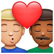 Emoji 👨🏼‍❤️‍💋‍👨🏾 Bacio Tra Coppia - Uomo: Carnagione Abbastanza Chiara, Uomo: Carnagione Abbastanza Scura su WhatsApp 2.23.2.72.