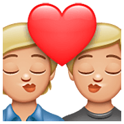 🧑🏼‍❤️‍💋‍🧑🏼 Emoji sich küssendes Paar: Person, Person, mittelhelle Hautfarbe WhatsApp 2.23.2.72.