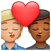 Emoji 🧑🏼‍❤️‍💋‍🧑🏾 Bacio Tra Coppia: persona, persona, Carnagione Abbastanza Chiara, Carnagione Abbastanza Scura su WhatsApp 2.23.2.72.