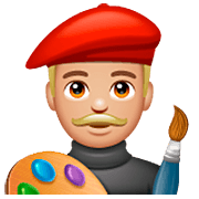 Emoji 👨🏼‍🎨 Artista Uomo: Carnagione Abbastanza Chiara su WhatsApp 2.23.2.72.