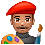 Emoji 👨🏽‍🎨 Artista Uomo: Carnagione Olivastra su WhatsApp 2.23.2.72.