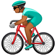 Emoji 🚴🏾‍♂️ Ciclista Uomo: Carnagione Abbastanza Scura su WhatsApp 2.23.2.72.