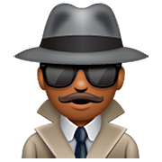 🕵🏾‍♂️ Emoji Detective Hombre: Tono De Piel Oscuro Medio en WhatsApp 2.23.2.72.
