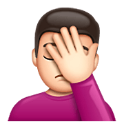 Emoji 🤦🏻‍♂️ Uomo Esasperato: Carnagione Chiara su WhatsApp 2.23.2.72.