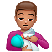 👨🏽‍🍼 Emoji Homem Alimentando Bebê: Pele Morena na WhatsApp 2.23.2.72.