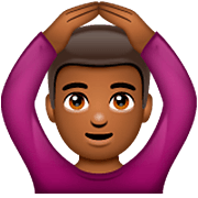 Emoji 🙆🏾‍♂️ Uomo Con Gesto OK: Carnagione Abbastanza Scura su WhatsApp 2.23.2.72.
