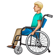 👨🏼‍🦽 Emoji Homem Em Cadeira De Rodas Manual: Pele Morena Clara na WhatsApp 2.23.2.72.