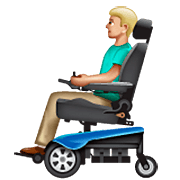 👨🏼‍🦼 Emoji Homem Em Cadeira De Rodas Motorizada: Pele Morena Clara na WhatsApp 2.23.2.72.