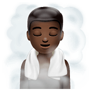 Emoji 🧖🏿‍♂️ Uomo In Sauna: Carnagione Scura su WhatsApp 2.23.2.72.