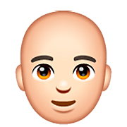 👨🏻‍🦲 Emoji Mann: helle Hautfarbe, Glatze WhatsApp 2.23.2.72.