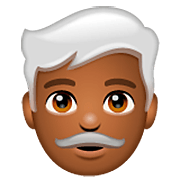 Emoji 👨🏾‍🦳 Uomo: Carnagione Abbastanza Scura E Capelli Bianchi su WhatsApp 2.23.2.72.
