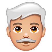 Emoji 👨🏼‍🦳 Uomo: Carnagione Abbastanza Chiara E Capelli Bianchi su WhatsApp 2.23.2.72.