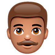 👨🏽 Emoji Mann: mittlere Hautfarbe WhatsApp 2.23.2.72.