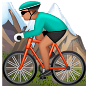 🚵🏽‍♂️ Emoji Homem Fazendo Mountain Bike: Pele Morena na WhatsApp 2.23.2.72.