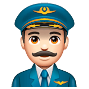 Emoji 👨🏻‍✈️ Pilota Uomo: Carnagione Chiara su WhatsApp 2.23.2.72.