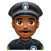 👮🏾‍♂️ Emoji Polizist: mitteldunkle Hautfarbe WhatsApp 2.23.2.72.
