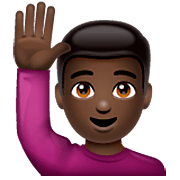 🙋🏿‍♂️ Emoji Mann mit erhobenem Arm: dunkle Hautfarbe WhatsApp 2.23.2.72.