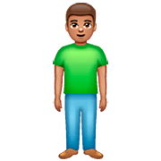 🧍🏽‍♂️ Emoji stehender Mann: mittlere Hautfarbe WhatsApp 2.23.2.72.