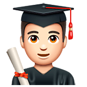 Emoji 👨🏻‍🎓 Studente: Carnagione Chiara su WhatsApp 2.23.2.72.