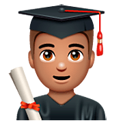 Emoji 👨🏽‍🎓 Studente: Carnagione Olivastra su WhatsApp 2.23.2.72.