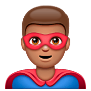 🦸🏽‍♂️ Emoji Homem Super-herói: Pele Morena na WhatsApp 2.23.2.72.