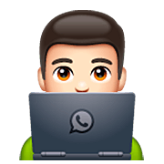 Emoji 👨🏻‍💻 Tecnologo: Carnagione Chiara su WhatsApp 2.23.2.72.