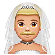 Emoji 👰🏼‍♂️ Sposo Con Velo: Carnagione Abbastanza Chiara su WhatsApp 2.23.2.72.
