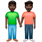 👬🏿 Emoji händchenhaltende Männer: dunkle Hautfarbe WhatsApp 2.23.2.72.