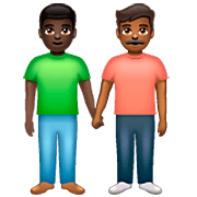 👨🏿‍🤝‍👨🏾 Emoji Dois Homens De Mãos Dadas: Pele Escura E Pele Morena Escura na WhatsApp 2.23.2.72.