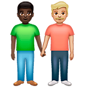 👨🏿‍🤝‍👨🏼 Emoji händchenhaltende Männer: dunkle Hautfarbe, mittelhelle Hautfarbe WhatsApp 2.23.2.72.