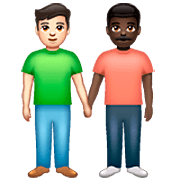 Emoji 👨🏻‍🤝‍👨🏿 Due Uomini Che Si Tengono Per Mano: Carnagione Chiara E Carnagione Scura su WhatsApp 2.23.2.72.