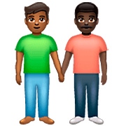 👨🏾‍🤝‍👨🏿 Emoji Dois Homens De Mãos Dadas: Pele Morena Escura E Pele Escura na WhatsApp 2.23.2.72.