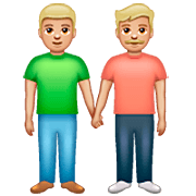 Emoji 👬🏼 Due Uomini Che Si Tengono Per Mano: Carnagione Abbastanza Chiara su WhatsApp 2.23.2.72.