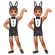 👯🏽‍♂️ Emoji Hombres Con Orejas De Conejo, Tono De Piel Medio en WhatsApp 2.23.2.72.