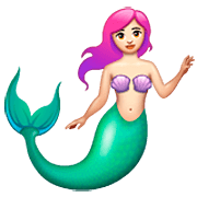 Emoji 🧜🏻‍♀️ Sirena Donna: Carnagione Chiara su WhatsApp 2.23.2.72.