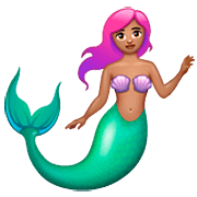 Emoji 🧜🏽‍♀️ Sirena Donna: Carnagione Olivastra su WhatsApp 2.23.2.72.