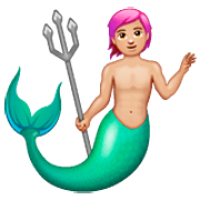 🧜🏼‍♂️ Emoji Sirena Hombre: Tono De Piel Claro Medio en WhatsApp 2.23.2.72.