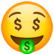 🤑 Emoji Rosto Com Cifrões na WhatsApp 2.23.2.72.