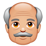 Emoji 👴🏼 Uomo Anziano: Carnagione Abbastanza Chiara su WhatsApp 2.23.2.72.