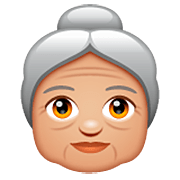 Emoji 👵🏼 Donna Anziana: Carnagione Abbastanza Chiara su WhatsApp 2.23.2.72.